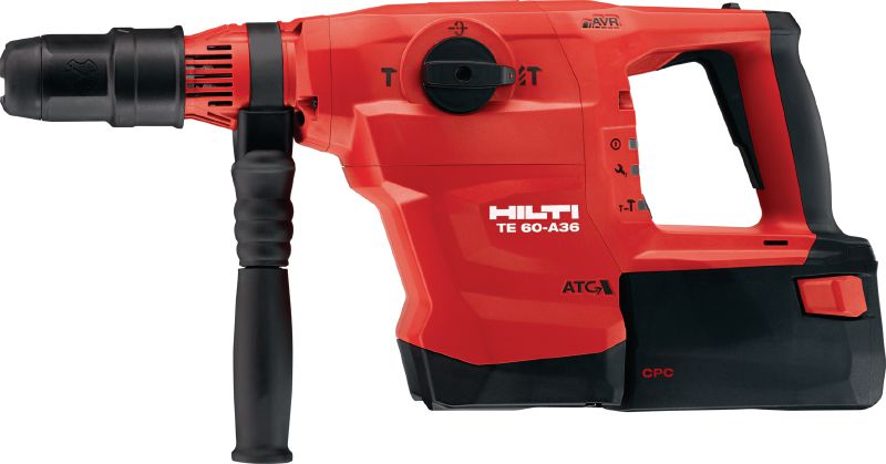 Perforateur sans fil TE 60-A36 Perforateur-burineur SDS Max 36 V avec systèmes anti-torsion (ATC) et de réduction active des vibrations (AVR) pour forage et burinage intensifs dans le béton