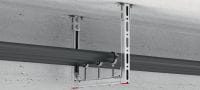 MQA-S Plaquette à rails galvanisée pour raccorder les composants filetés aux rails MQ/HS Applications 1