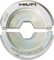Matrices NF 12 tonnes pour le cuivre Matrices NF 12 tonnes pour cosses en cuivre et connecteurs jusqu’à 400 mm²