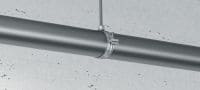 Collier de serrage MP-M-F pour charges lourdes Attache pour tubes galvanisée à chaud (GAC) standard sans garniture d'insonorisation pour les applications d'installation de tubes pour charges lourdes (métrique) Applications 1