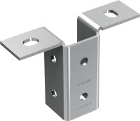 Platine pour charges légères MT-B-T Connecteur de base pour l'ancrage de structures de rails de supportage pour charges légères dans le béton ou l'acier