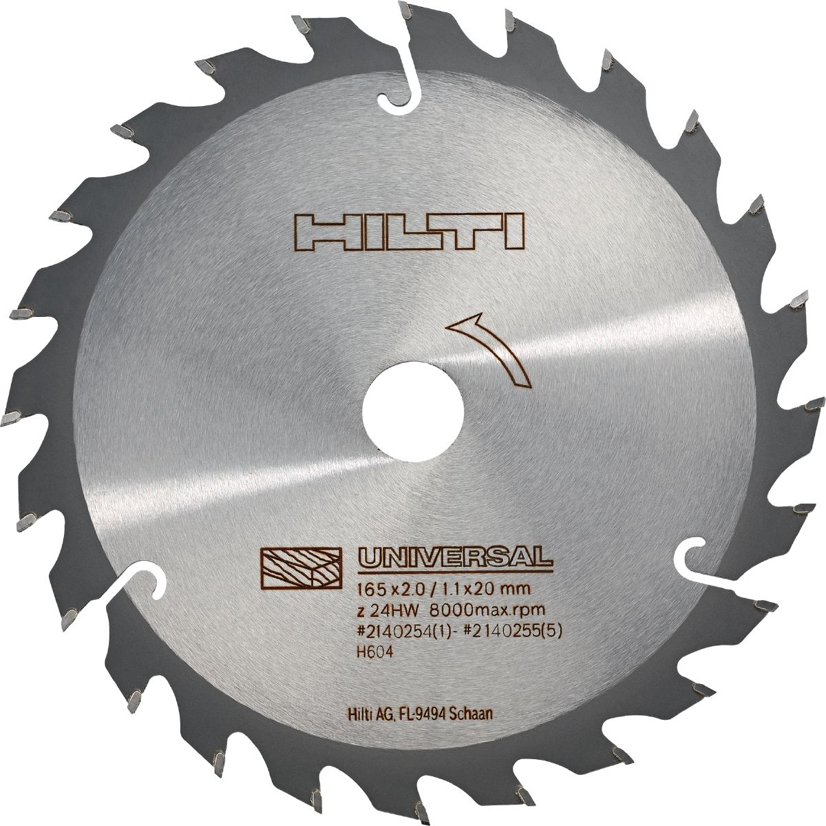 Hilti SCW 22-A Universel Lame de scie circulaire 165 mm Diamètre 20 mm Diamètre 24 dents