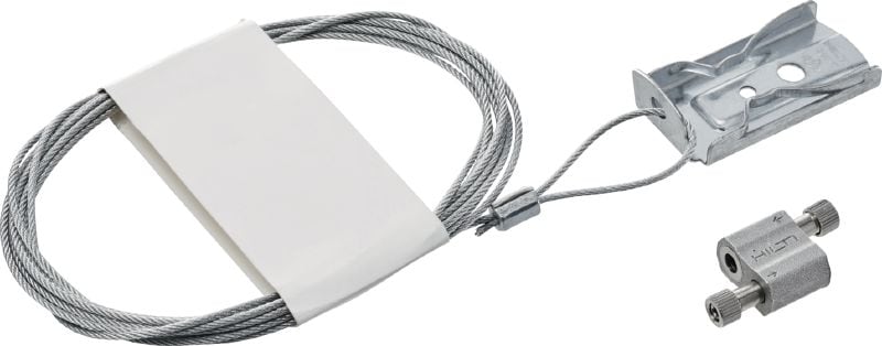 Système de suspension à câble X-MW MX Système de suspension à câble pour les gaines pour CVC et les applications d'éclairage, installation à l'aide de cloueurs sur batterie