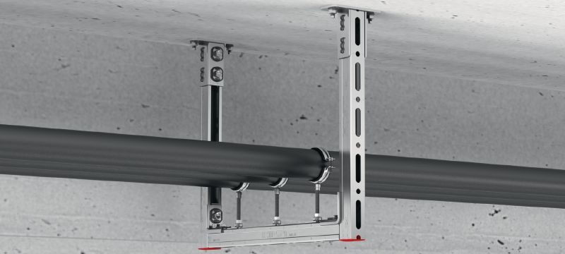 Platine MQP-41-CP Support de rail pré-monté et galvanisé d'exception pour la fixation de rails entretoises MQ sur des structures Applications 1