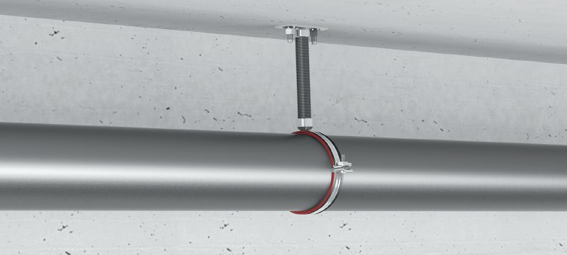 MP-MI Collier galvanisé de qualité supérieure avec insert d'insonorisation destiné aux applications de tuyauterie pour charges lourdes (métrique) Applications 1